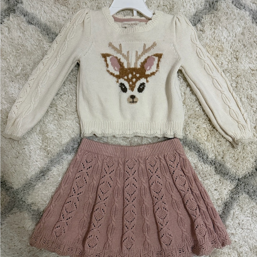 Toddle girl sweater and skirt outfit